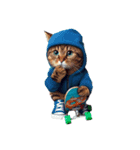 [アレンジ用]猫スケーター（個別スタンプ：3）