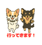 小さな黒と白茶のチワワたち（個別スタンプ：7）