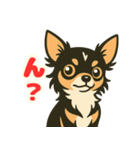 小さな黒と白茶のチワワたち（個別スタンプ：19）