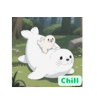 まんまるアザラシの毎日スタンプ集（個別スタンプ：4）