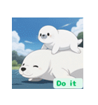 まんまるアザラシの毎日スタンプ集（個別スタンプ：5）