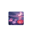 海.月.シーグラス.石.貝殻.Sea, moon,stone（個別スタンプ：2）