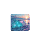 海.月.シーグラス.石.貝殻.Sea, moon,stone（個別スタンプ：7）