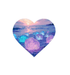 海.月.シーグラス.石.貝殻.Sea, moon,stone（個別スタンプ：11）