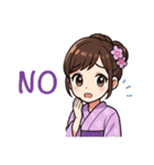 キュートな毎日☆浴衣の女の子 紫（個別スタンプ：14）