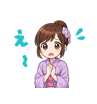 キュートな毎日☆浴衣の女の子 紫（個別スタンプ：21）