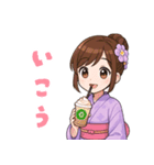 キュートな毎日☆浴衣の女の子 紫（個別スタンプ：29）
