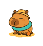 夏だ！海だ！イトメカピバラだ！（個別スタンプ：1）