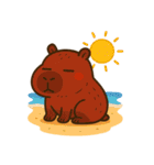 夏だ！海だ！イトメカピバラだ！（個別スタンプ：5）
