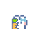 お顔うしゃぎ！！6 水色（個別スタンプ：25）
