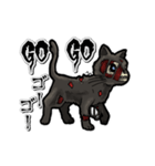 動くゾンビ黒猫（個別スタンプ：2）