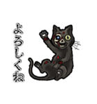 動くゾンビ黒猫（個別スタンプ：3）