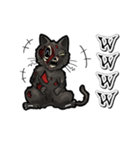動くゾンビ黒猫（個別スタンプ：13）
