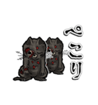 動くゾンビ黒猫（個別スタンプ：14）
