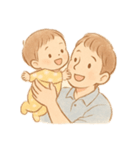育児パパと姉妹（個別スタンプ：1）