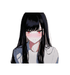 黒髪のあの子。アレンジ自在スタンプ（個別スタンプ：2）