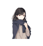 黒髪のあの子。アレンジ自在スタンプ（個別スタンプ：6）