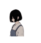 黒髪のあの子。アレンジ自在スタンプ（個別スタンプ：23）