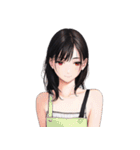 黒髪のあの子。アレンジ自在スタンプ（個別スタンプ：31）