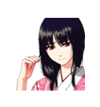 黒髪のあの子。アレンジ自在スタンプ（個別スタンプ：32）