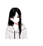 黒髪のあの子。アレンジ自在スタンプ（個別スタンプ：33）