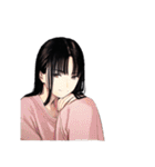 黒髪のあの子。アレンジ自在スタンプ（個別スタンプ：34）