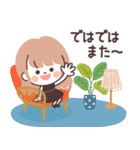 モノトーンLongちゃん・グルメ（個別スタンプ：3）