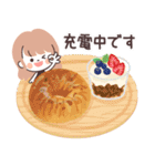 モノトーンLongちゃん・グルメ（個別スタンプ：22）