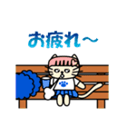 【動く】おかっぱ猫野球団(日本語版)（個別スタンプ：12）