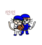 【動く】おかっぱ猫野球団(中国語版)（個別スタンプ：11）
