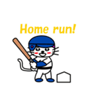【動く】おかっぱ猫野球団(英語版)（個別スタンプ：5）
