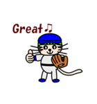 【動く】おかっぱ猫野球団(英語版)（個別スタンプ：7）