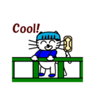 【動く】おかっぱ猫野球団(英語版)（個別スタンプ：16）