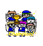 【動く】おかっぱ猫野球団(英語版)（個別スタンプ：24）