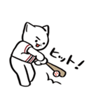 野球ねこ応援団・えんじ色チームVer.その2（個別スタンプ：2）