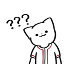 野球ねこ応援団・えんじ色チームVer.その2（個別スタンプ：35）