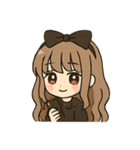 黒リボンちゃん。（個別スタンプ：5）