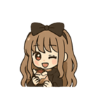 黒リボンちゃん。（個別スタンプ：9）