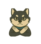 黒柴ちゃんレトロ風（個別スタンプ：8）
