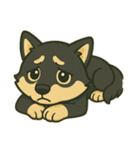 黒柴ちゃんレトロ風（個別スタンプ：15）
