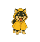 黒柴ちゃんレトロ風（個別スタンプ：17）