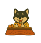 黒柴ちゃんレトロ風（個別スタンプ：20）