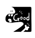 ブラックアンドホワイトスタンプ：敬語（個別スタンプ：13）
