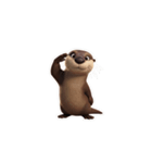 【敬礼カワウソ①】（個別スタンプ：7）