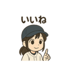 頑張る野球女子（個別スタンプ：3）