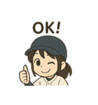 頑張る野球女子（個別スタンプ：4）