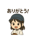 頑張る野球女子（個別スタンプ：9）