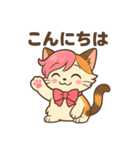 にゃいんずのピンク担当・ももにゃん（個別スタンプ：2）