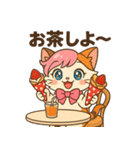 にゃいんずのピンク担当・ももにゃん（個別スタンプ：35）