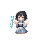 おすまし黒髪ガール（個別スタンプ：8）